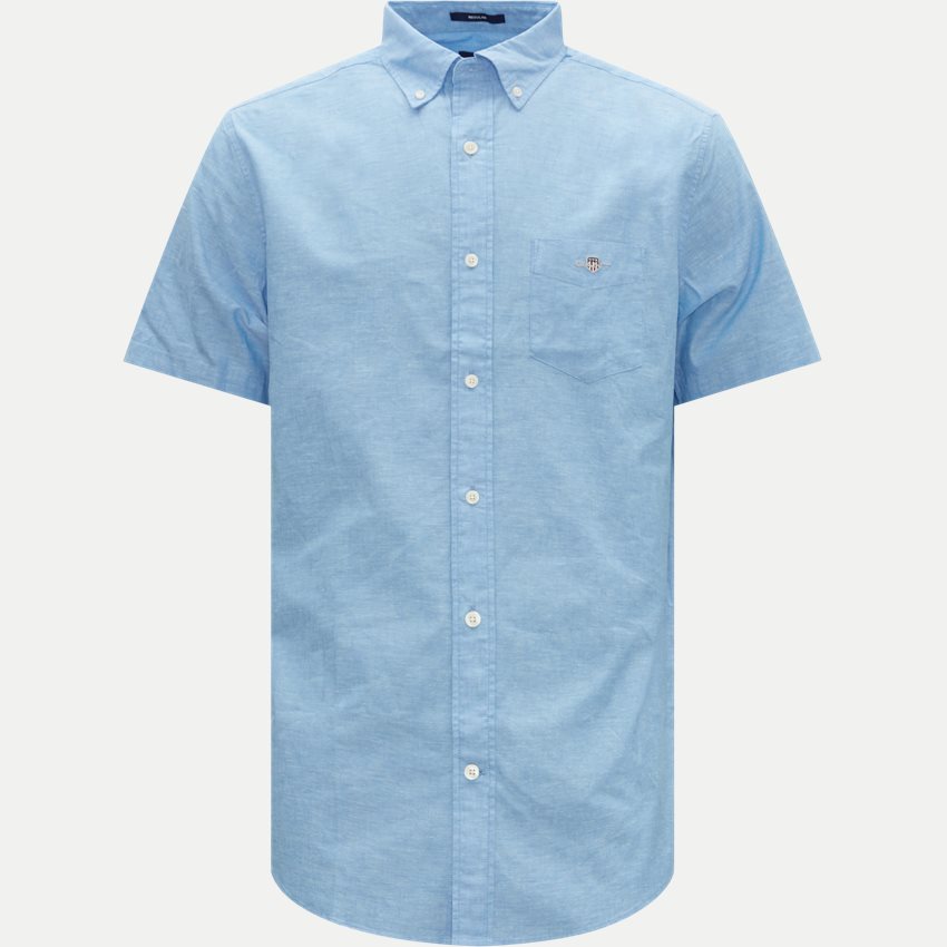 Gant Shirts REG COTTON LINEN SS SHIRT 3230053 DAY BLUE
